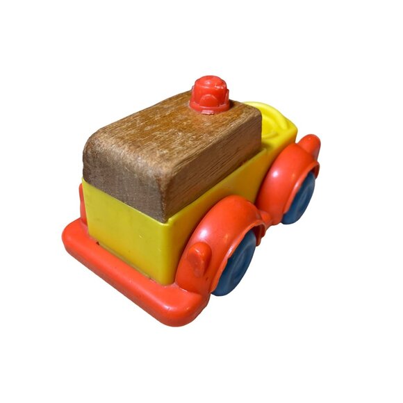 Mattel Preschool Power Putt Putt Fire Engine Rescue Vehicle Wood Plastic 1975 - Picture 3 of 10